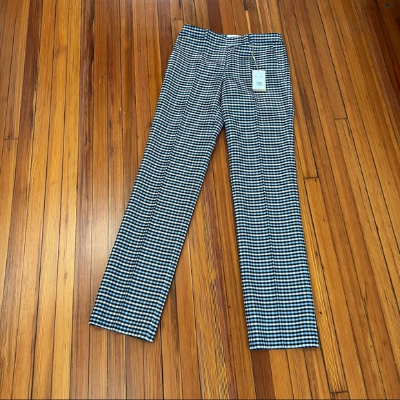 Michael  Kors  Collection Women's  Blue White Check Plaid Pants Size 4 - Picture 5 of 17